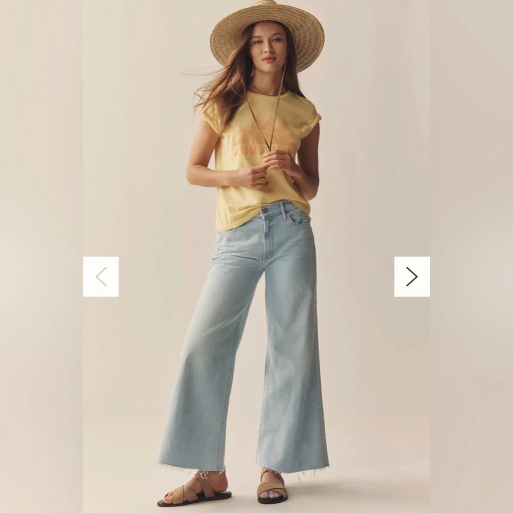 MOTHER The Twister Mid-Rise Ankle Fray Jeans - Picture 1 of 7